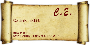 Czink Edit névjegykártya